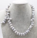 Gray Rice Freshwater Pearl Necklace 19"