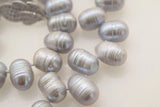 Gray Rice Freshwater Pearl Necklace 19"