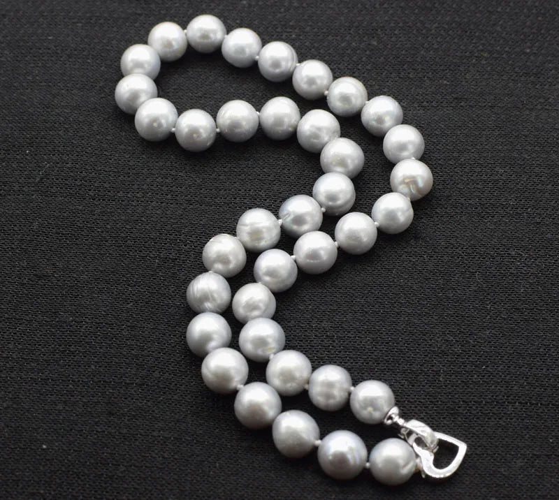 Gray Freshwater Pearl 10-11mm Necklace 17-Inch for Women
