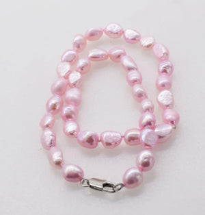 Freshwater Pearl Baby Pink Baroque 7-9mm Necklace 16"