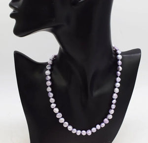 Baroque Violet Freshwater Pearl Necklace 16inch 7-8mm Beads