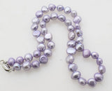 Baroque Violet Freshwater Pearl Necklace 16inch 7-8mm Beads