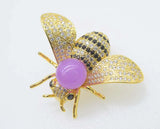 Freshwater Pearl Bee Brooch White/Black/Yellow/Gray/Jade Round Coin Beads