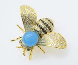 Freshwater Pearl Bee Brooch White/Black/Yellow/Gray/Jade Round Coin Beads