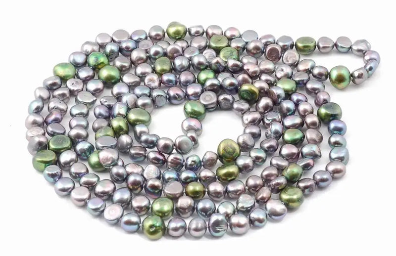 Green Baroque Freshwater Pearl 50-Inch Nature Beads