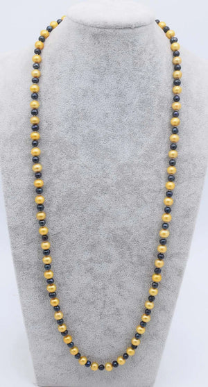 Freshwater Pearl Champagne 6-8mm Round Necklace 30inch Beads