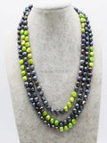 Green Baroque Freshwater Pearl 60" Necklace