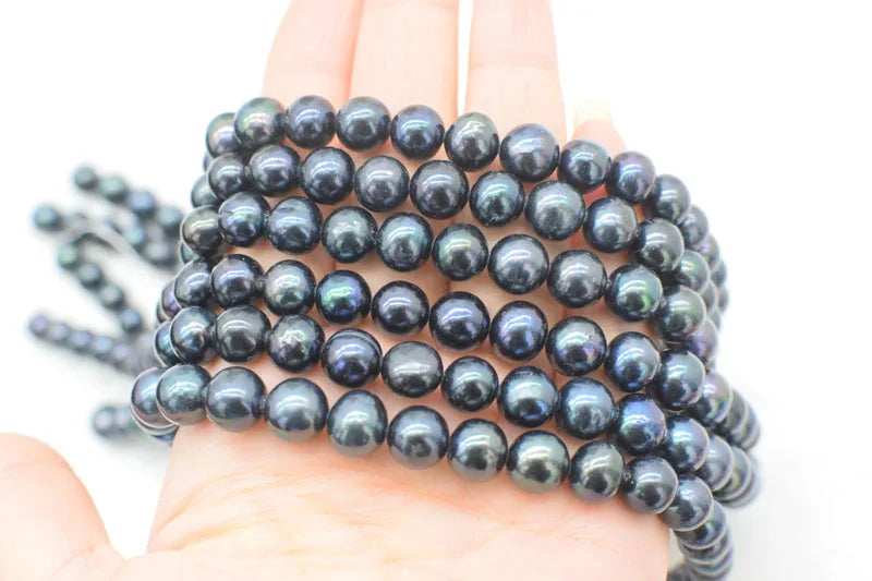 9-10mm Freshwater Pearl Round Beads 15-inch DIY Jewelry