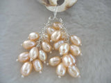 Freshwater Pearl Rice Hook Earrings Natural Beads for Women