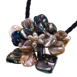 Freshwater Pearl Shell Flower Necklace 18 Inch Beads Nature Hand