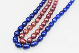 Freshwater Pearl Blue/Red Egg 10-12mm Beads for Jewelry Making