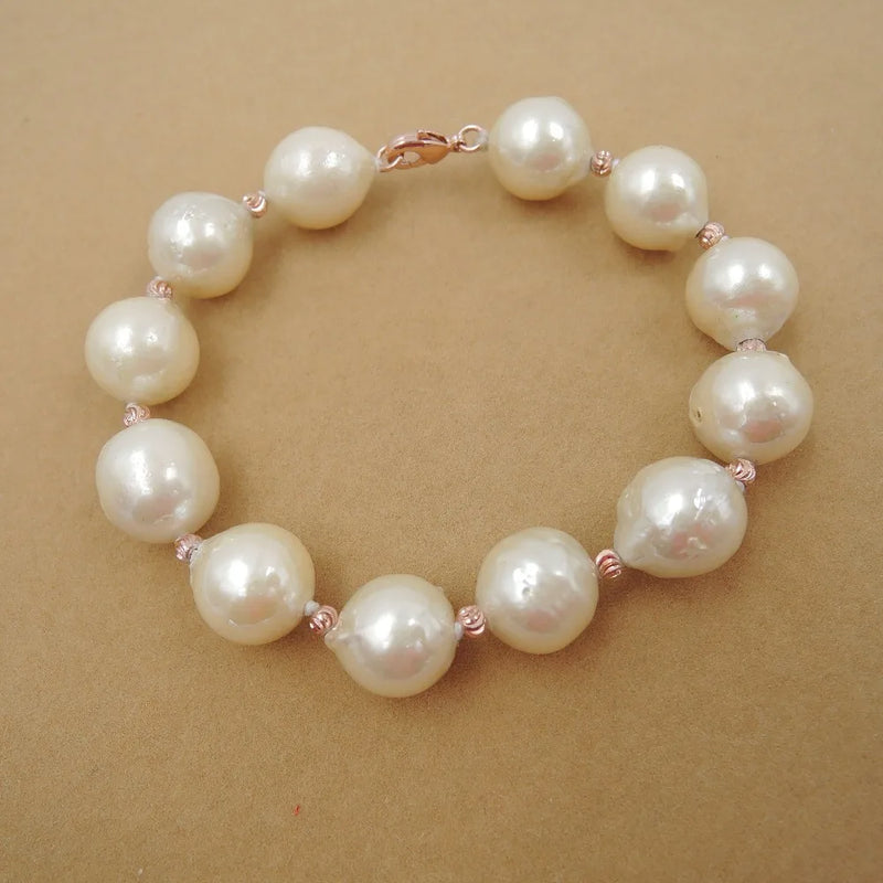 Baroque Freshwater Pearl Bracelet, 100% Natural AAAA Quality