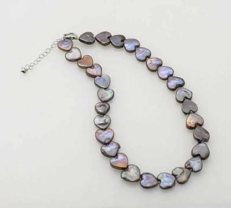 Brown Heart Freshwater Pearl Necklace 17 Inch