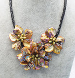 Brown Shell Baroque Flower Necklace Set