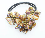 Brown Shell Baroque Flower Necklace Set
