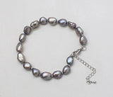 Gray Baroque Freshwater Pearl Bracelet 7.5inch