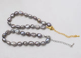Gray Baroque Freshwater Pearl Bracelet 7.5inch