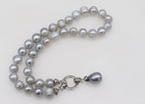 Freshwater Pearl Gray 11-12mm Shell Drop Necklace 18 Inch