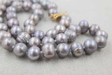 Freshwater Pearl Gray 9-10mm Necklace 17 inch Natural Beads