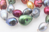 Multicolor Baroque Pearl Necklace 17" 12-2mm