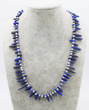 Freshwater Pearl Lapis Quartz Necklace 22inch