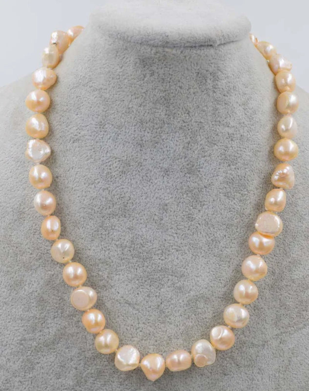 Freshwater Pearl Pink Baroque 9-11mm Necklace 18 Inch