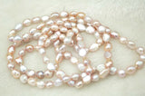 Baroque Freshwater Pearl Necklace 42 inch Pink Purple Beads 7-9mm