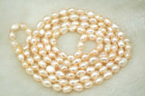 Baroque Freshwater Pearl Necklace 42 inch Pink Purple Beads 7-9mm