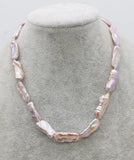 Freshwater Pearl Purple Biwa Reborn Keshi 20-25mm Baroque Necklace