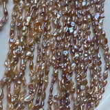 Purple Reborn Keshi Pearl Flat Oval 6-7mm Loose Beads for DIY Jewelry