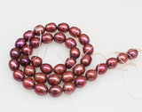 Freshwater Pearl Red/Blue Rice Egg Beads 11-12mm for DIY Jewelry