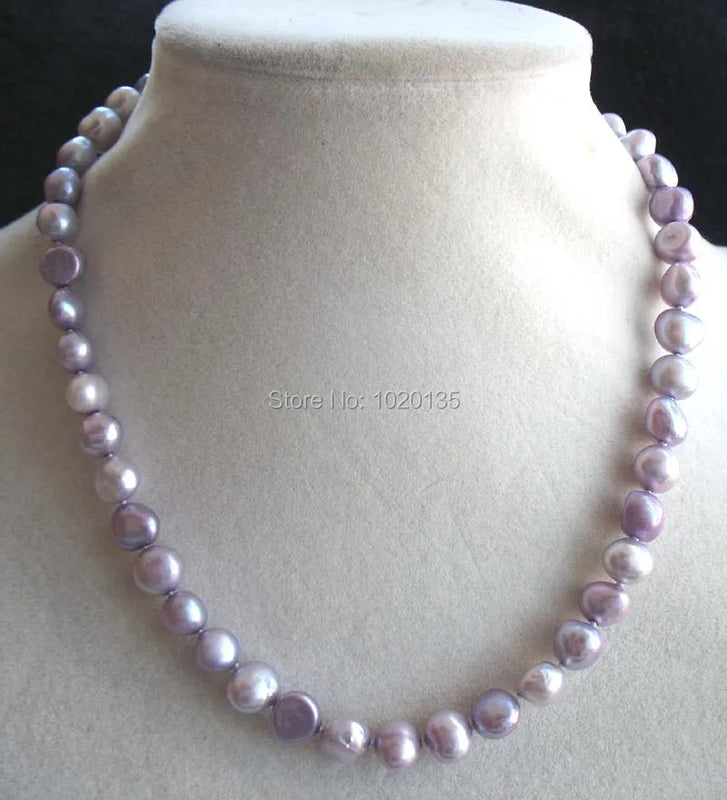 Freshwater Pearl Violet 7-9mm Baroque Nature Necklace 16inch