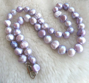 Freshwater Pearl Violet 7-9mm Baroque Nature Necklace 16inch