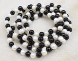 Freshwater Pearl and Agate 8mm Necklace 45-inch Gemstone Beads