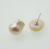 Baroque Freshwater Pearl Stud Earrings 10-15mm Beads