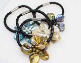 Freshwater Pearl Shell Flower Bracelet 8 inch Handcrafted