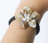 Freshwater Pearl Baroque Shell Flower Bracelet 8in