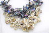 Freshwater Pearl/Shell Flower Necklace 18" Nature Beads