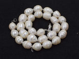 Freshwater Pearl Egg Shape Necklace 18in Beads 12-15mm
