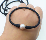 Freshwater Pearl 10-11mm Silicone Bracelet 7.5 Inch