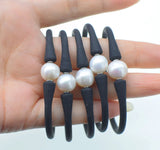 Freshwater Pearl 10-11mm Silicone Bracelet 7.5 Inch