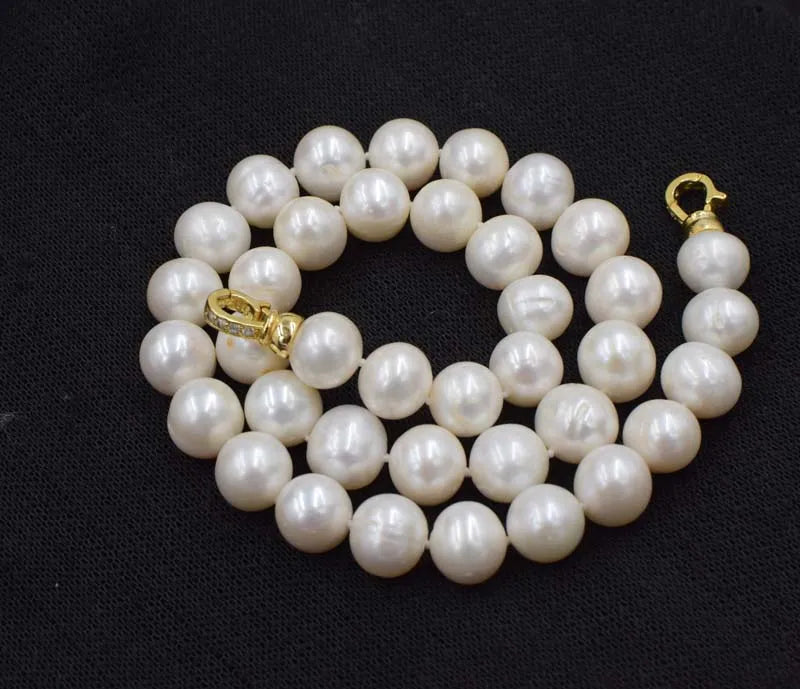 Freshwater Pearl 11-12mm Necklace 18 Inch Round Beads Natural