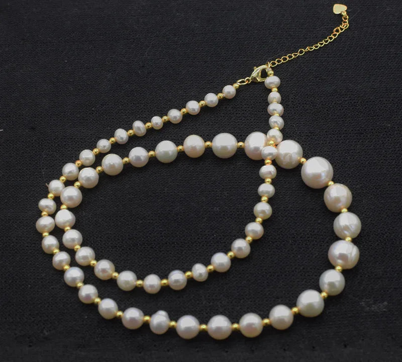 Freshwater Pearl 5-11mm Necklace 22inch Round Beads