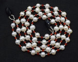 Freshwater Pearl & Red Quartz 36in Necklace