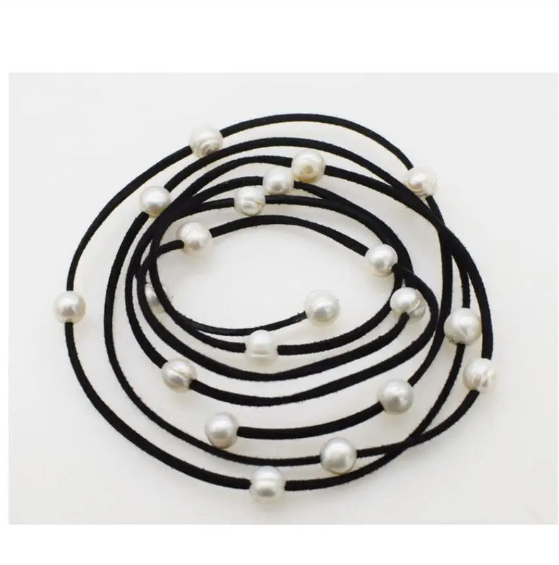 9-11mm Freshwater Pearl 65in Long Necklace & Leather