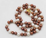 Freshwater Pearl Near Round Coffee 7-9mm Necklace 26inch Beads Nature