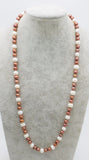 Freshwater Pearl Near Round Coffee 7-9mm Necklace 26inch Beads Nature