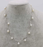 Freshwater Pearl Rice Chain Necklace 6-8mm 18 Inch