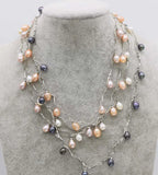Freshwater Pearl Rice Chain Necklace 6-8mm 18 Inch
