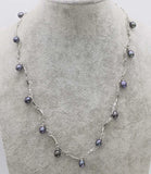 Freshwater Pearl Rice Chain Necklace 6-8mm 18 Inch